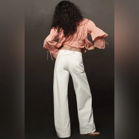 Pilcro puddle curve wide leg pants size 27 - Picture 2 of 16